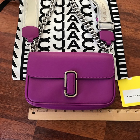 Marc Jacobs The J Marc Soft Flap Leather Shoulder Crossbody Chain Handbag - Picture 7 of 14